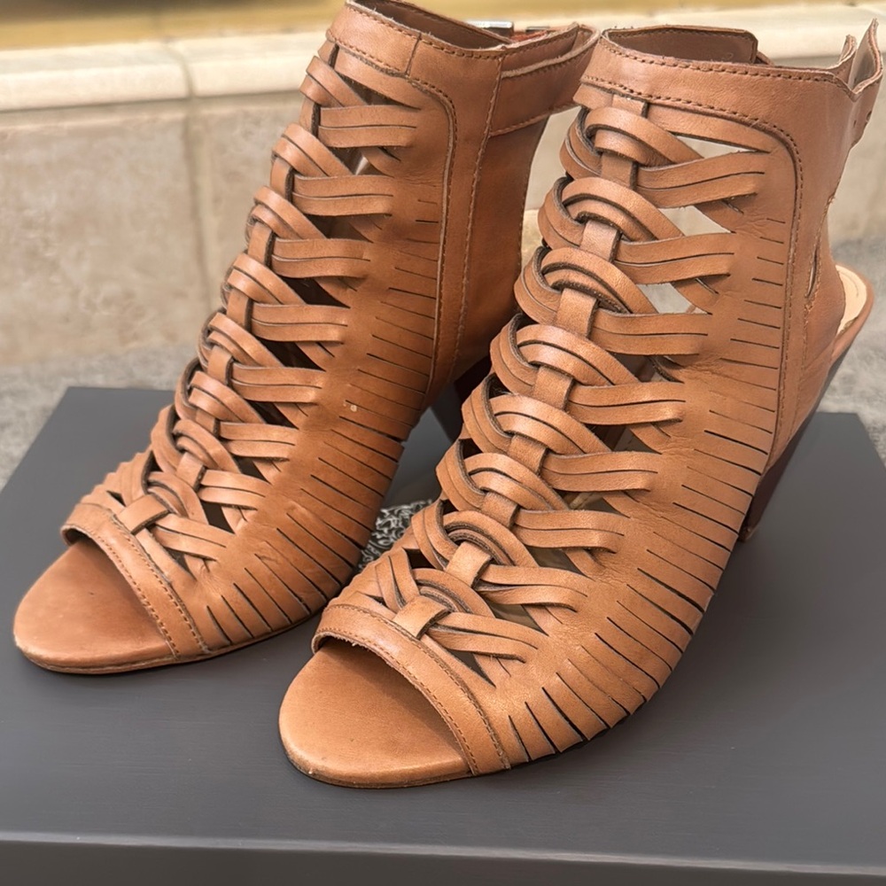 Vince Camuto Tan Sandals with Woven Design